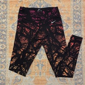 Nike Run Full Length High Rise Dri-Fit Sunset Tree Leggings XS